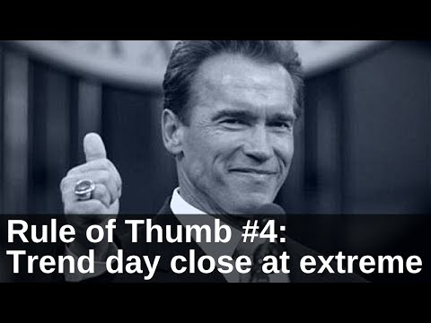 emini day trading rule of thumb #4: trend days close near their extreme