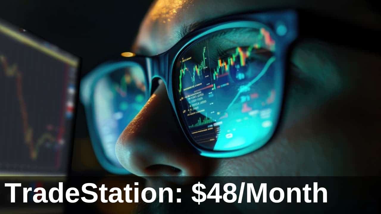 TradeStation monthly cost breakdown for futures traders showing $48 per month total
