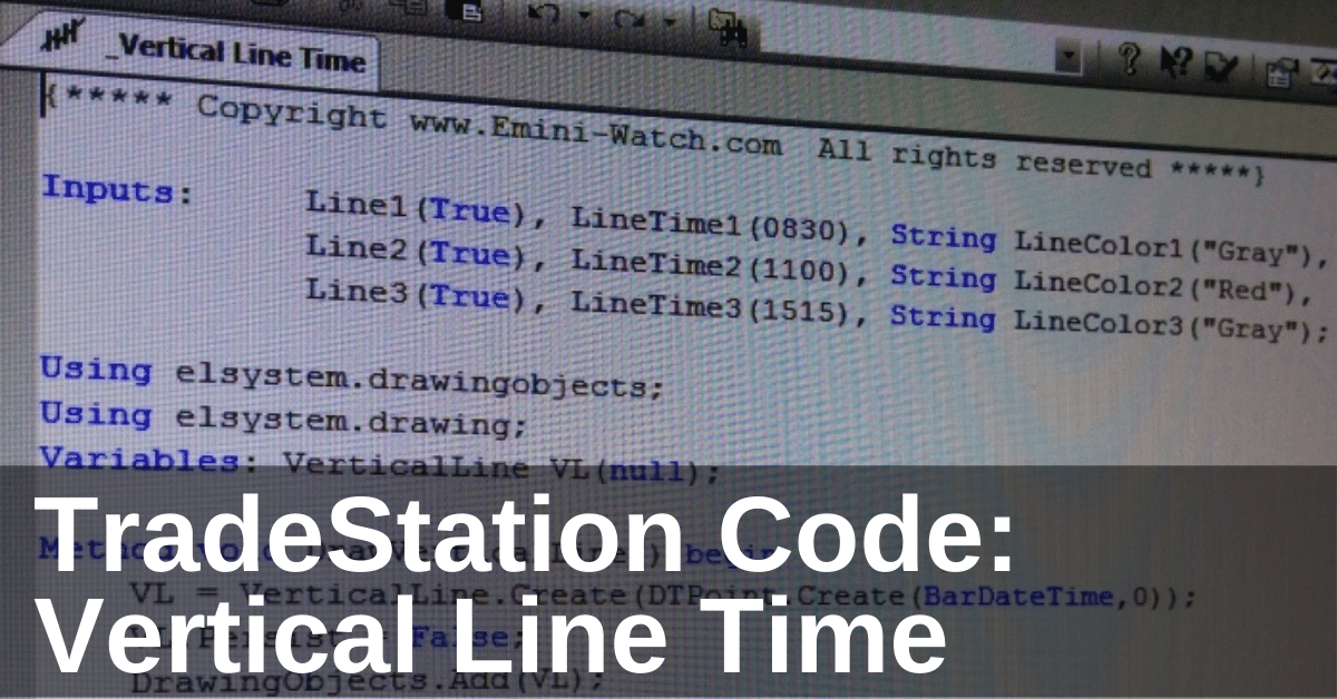 image of TradeStation free code Vertical Line Time