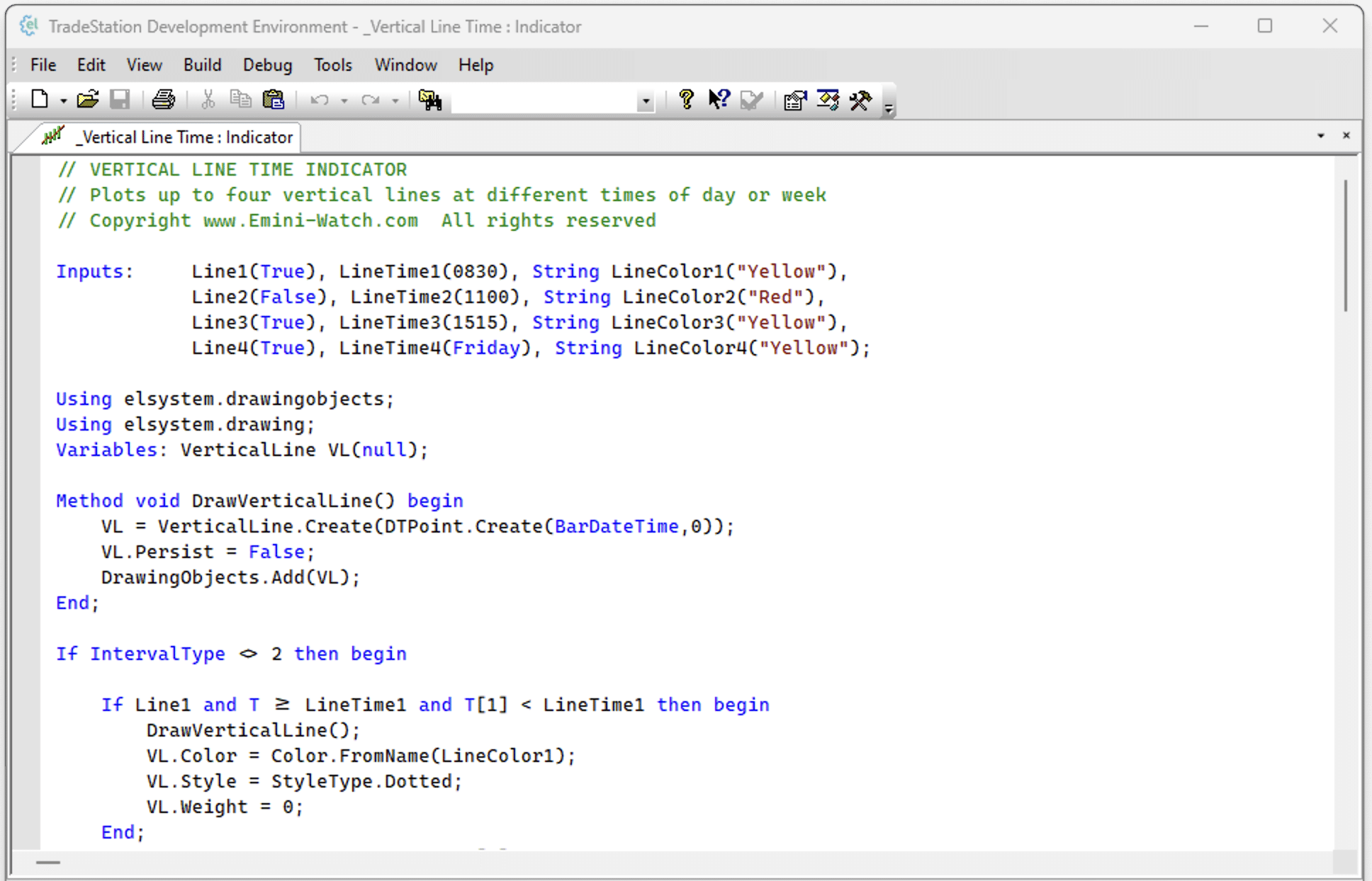 vertical line time code 2 1